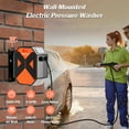 thumbnail image 2 of BAYOTAK Electric Pressure Washer, 5000 PSI 3.0 GPM Wall Mounted Power Washer, Remote Control with 100 FT Retractable Hose, Foam Cannon, Nozzles for Cars/Garage/Patio, Orange, 2 of 7