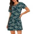 thumbnail image 1 of Disketp Fish Style para Camisón Corto de Manga Corta para Mujeres, Camisón Cómodo con Escote Redondo, Bonito y Confortable, 1 of 6