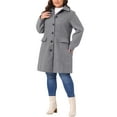 thumbnail image 3 of Agnes Orinda Women's Plus Size St. Patrick's Day Coat Solid Single Breasted Long Fall Winter Outerwear with Pockets 2X Gray, 3 of 7