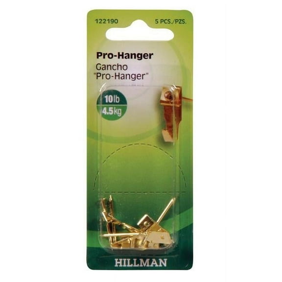 Hillman 53869 10 lb AnchorWire Brass-Plated Gold Professional Picture Hanger - Case of 5 - Pack of 10