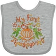 thumbnail image 3 of Inktastic My 1st Thanksgiving Pumpkin Vegetables in Orange and Green Boys or Girls Baby Bib, 3 of 4