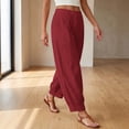 thumbnail image 5 of Linen Clothes for Women Parachute Pants Boho Pants Slacks for Women Womens Casual Linen Pants Baggy Linen Pants Women Beach Vacation Clothes Lightweight Summer Pants Women Loose Pants for Women, 5 of 6