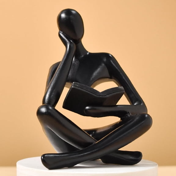 Reading Women Statue for Home Decor, Thinker Sculptures, Resin Abstract Art Ornament, Bookshelf Modern Aesthetic Figurine Decorations