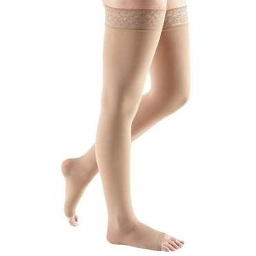 Medi Comfort Open Toe Thigh Highs w/ Lace Band - 20-30 mmHg   Natural III  Reg 477-III-NATURAL