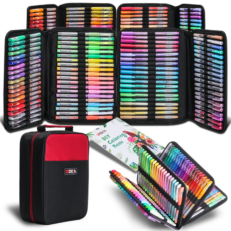 Gel Pens Art Supplies for Adult Coloring Books, 160 Pack Gel Pens Set  Include 88 Glitter Neon Metallic Art Marker Pens, 72 Fine Tip Fineliner  Pens 