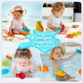 thumbnail image 3 of AMCHSURI 11PCS Mold-Free Baby Bath Toys for 1-3 Years and Infants - Stackable Boat Set with Spoons for Bathtub, Pool, Water Table - Educational Gift, 3 of 8