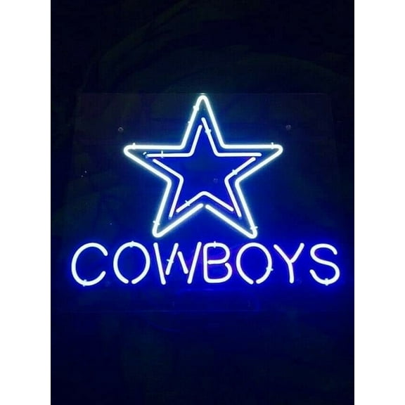 Queen Sense 14" Custom For Dallas's Sports League Cowboys Neon Sign Acrylic Man Cave Wall Decor Handmade Artwork Beer Pub Bar Party Gift Neon Light W114DCBLA