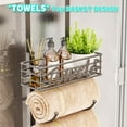 thumbnail image 3 of Bathroom Towel Rack Holder - 6-Tier Over The Door & Wall Mount Rolled Towel Storage Organizer with Metal Shelf Basket for Small Bathroom, Camper, Rv - Silver, Patented, 3 of 17