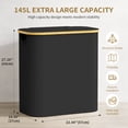 thumbnail image 6 of Laundry Basket With Lid, 3 Compartment Laundry Hamper With Removable Bags, 145L Clothes Organizer For Bedroom, Bathroom, Dirty Clothes Basket, Large Foldable Laundry Hamper, 6 of 6