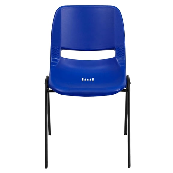 Bowery Hill 14" Plastic Stackable School Chair in Navy and Black