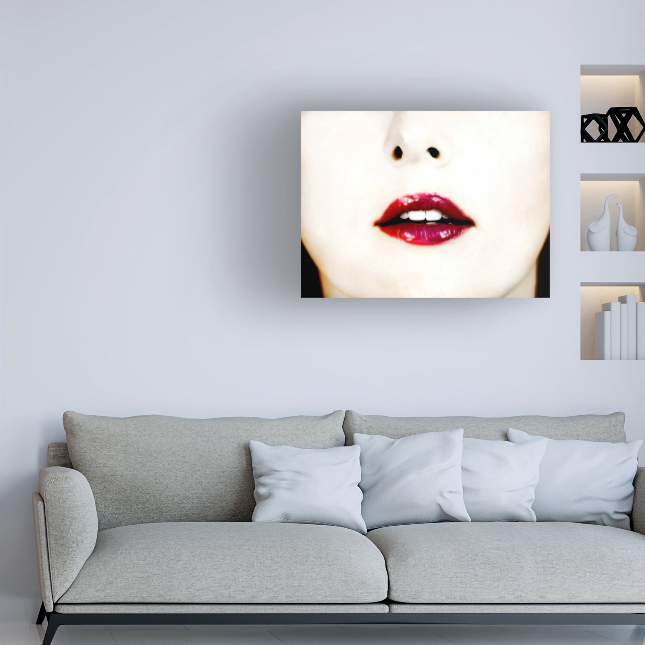 Canvas Wall Art - Clive Branson 'Lips' Wall Art for Living Room, Bedroom, or Office Décor by Trademark Fine Art - 19 x 14 Inches