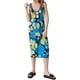 thumbnail image 1 of VISgogo Vestido de punto para mujer, cuello en U, sin mangas, corte frontal, verano, casual, estampado, ajustado, midi, vestido VISgogo  moda, 1 of 9