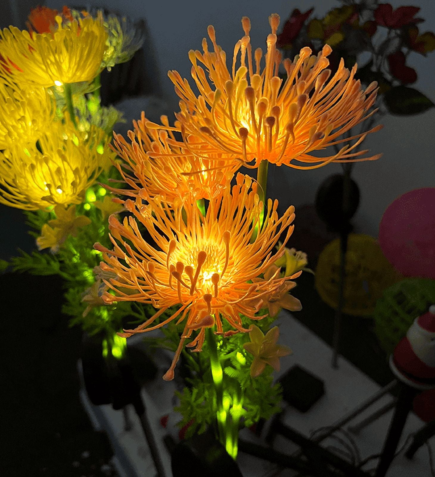 4 Pack Solar Garden Lights Outdoor, Solar Flower Lights for Yard with Lighting Modes, Glowing Flowers & Stems, Auto ON/Off Outdoor Light for Garden Decoration,Yard Decor and Gift for Mother
