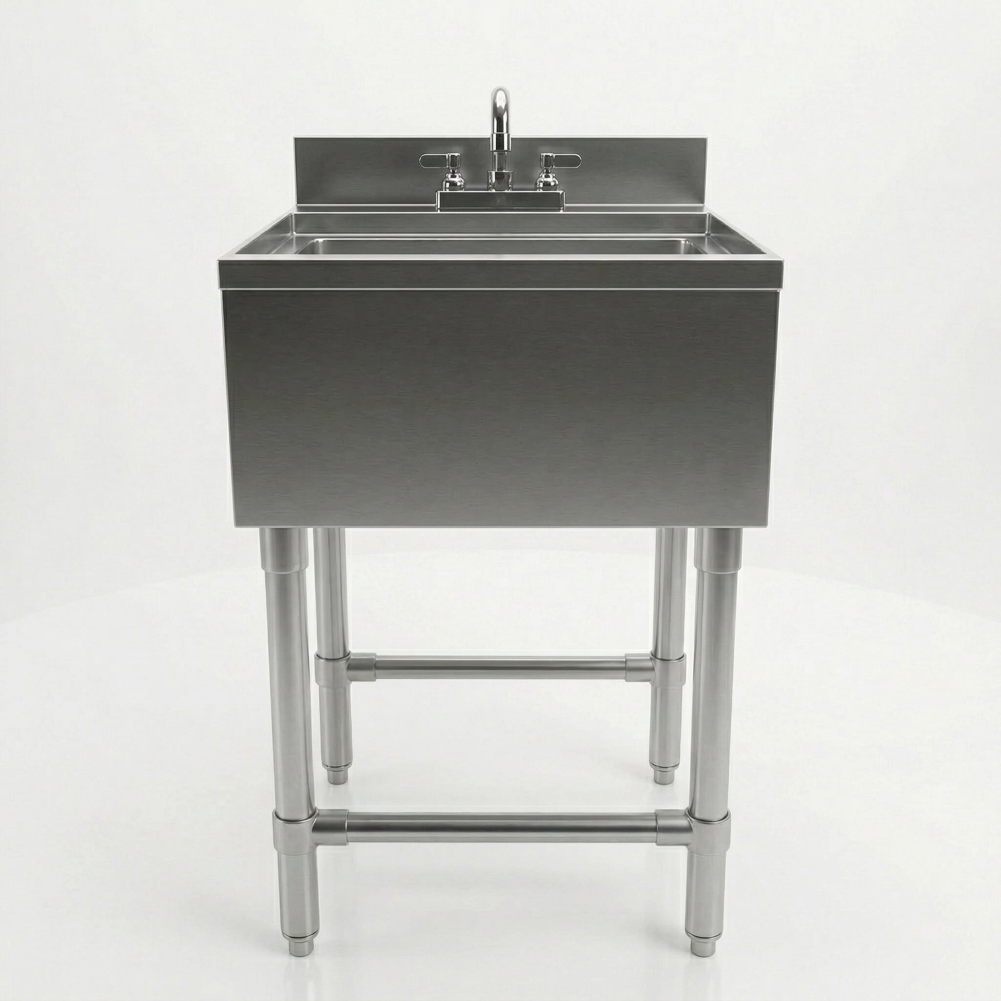 AmGood Commercial Underbar Hand Sink 22.5 in. x 18 in. x 30 in. Stainless Steel with Backsplash Faucet Included NSF, Single Bowl Bar Prep Sink
