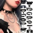 thumbnail image 3 of 20Styles Cosplay Punk Collar Choker Sexy Harajuku PU Leather Black Chokers Necklace Chain Pendant Women Rock Gothic Neck Jewelry, 3 of 10