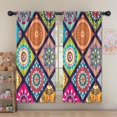 thumbnail image 5 of Blackout Kids Curtains,Multicolor Ethnic Mandala Pattern Childrens Insulated Curtains Set Of 2,Bedroom Essentials,Toddler Room Decor 52x63in(132x160cm), 5 of 5