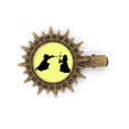 thumbnail image 1 of Pince à Cheveux Traditionnelle Japonaise Kendo Outline Sun Headwear Rétro en Métal, 1 of 3