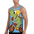 thumbnail image 2 of Logiee Dinosaur Riding a Motorcycle Print Men's Workout Tank Top,Quick Dry Workout Tank Top,Gym Muscle Tee,Fitness Bodybuilding Sleeveless T Shirt-4X-Large, 2 of 7
