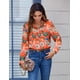 thumbnail image 4 of Blusa Zeagoo con estampado floral hawaiano de manga larga para mujer, 4 of 5