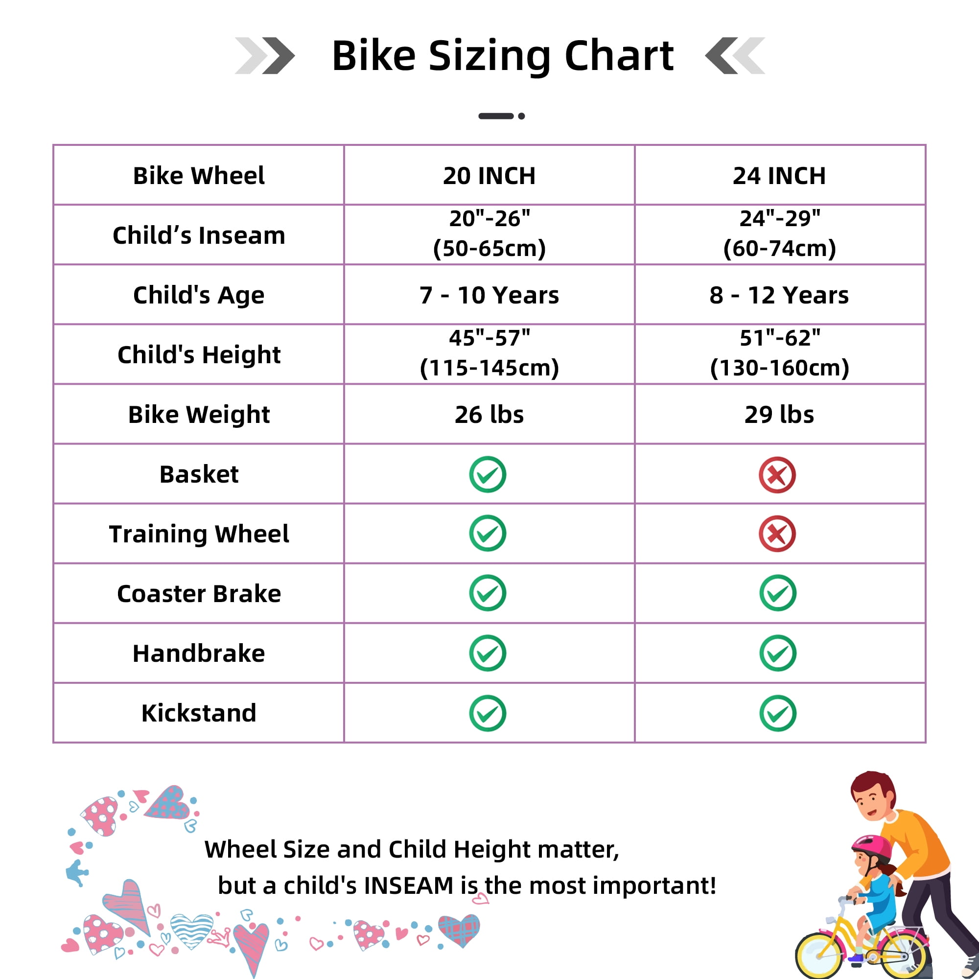 JOYSTAR 24 inch Girls Bike for 8-12 Years Old, Kids Bike with Handbrake, Pink
