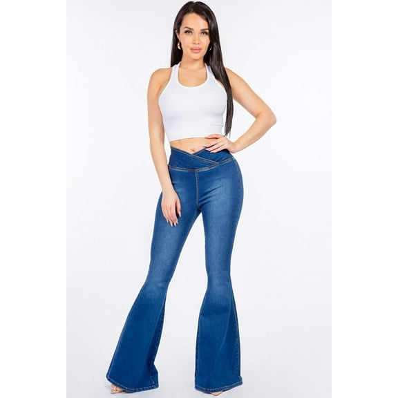 American Bazi High Waist Pull On Flare Jeans