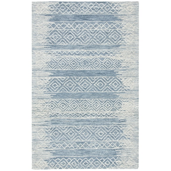SAFAVIEH Metro Rae Striped Area Rug, Natural/Blue, 4' x 6'