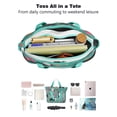 thumbnail image 4 of Tote Bag for Women - Australian Shepherd Dog and Flower Shoulder Bag - Large Utility Work Duffle Bag with Zipper Handbag for Travel, Work, Sprots, 4 of 5
