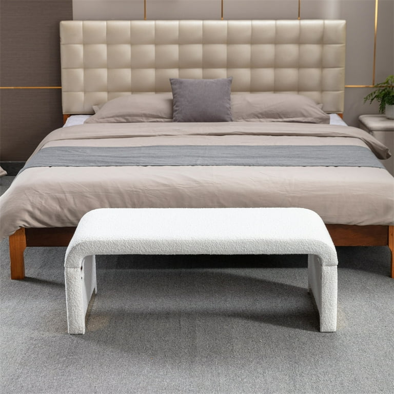 Tiamo Boucle End of Bed Bench Seat - INTERIORTONIC