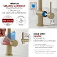 thumbnail image 4 of Stylish Single Handle 9-inch Brushed Gold Pull Down Dual Function Bathroom Faucet B-114G, 4 of 14