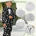 thumbnail image 6 of Xoenoiee Music Note Print Boys' 2-piece Formal Suit Set, Single Breasted Jacket & Straight Leg Dress Pants with Functional Pockets, 9-10 Years, 6 of 7