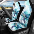 thumbnail image 2 of Jeiento Watercolor Sea Turtle 14 PCS Car Seat Covers and Steering Wheel Cover Seatbelt Strap Pad Armrest Cover Pad Headrest Cover Cup Coasters Key Ring Auto Accessory Sets, 2 of 7