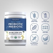 Probiotic and Prebiotic Powder | 20 Billion CFU | 4.76 oz Supplement for Women and Men | by Piping Rock