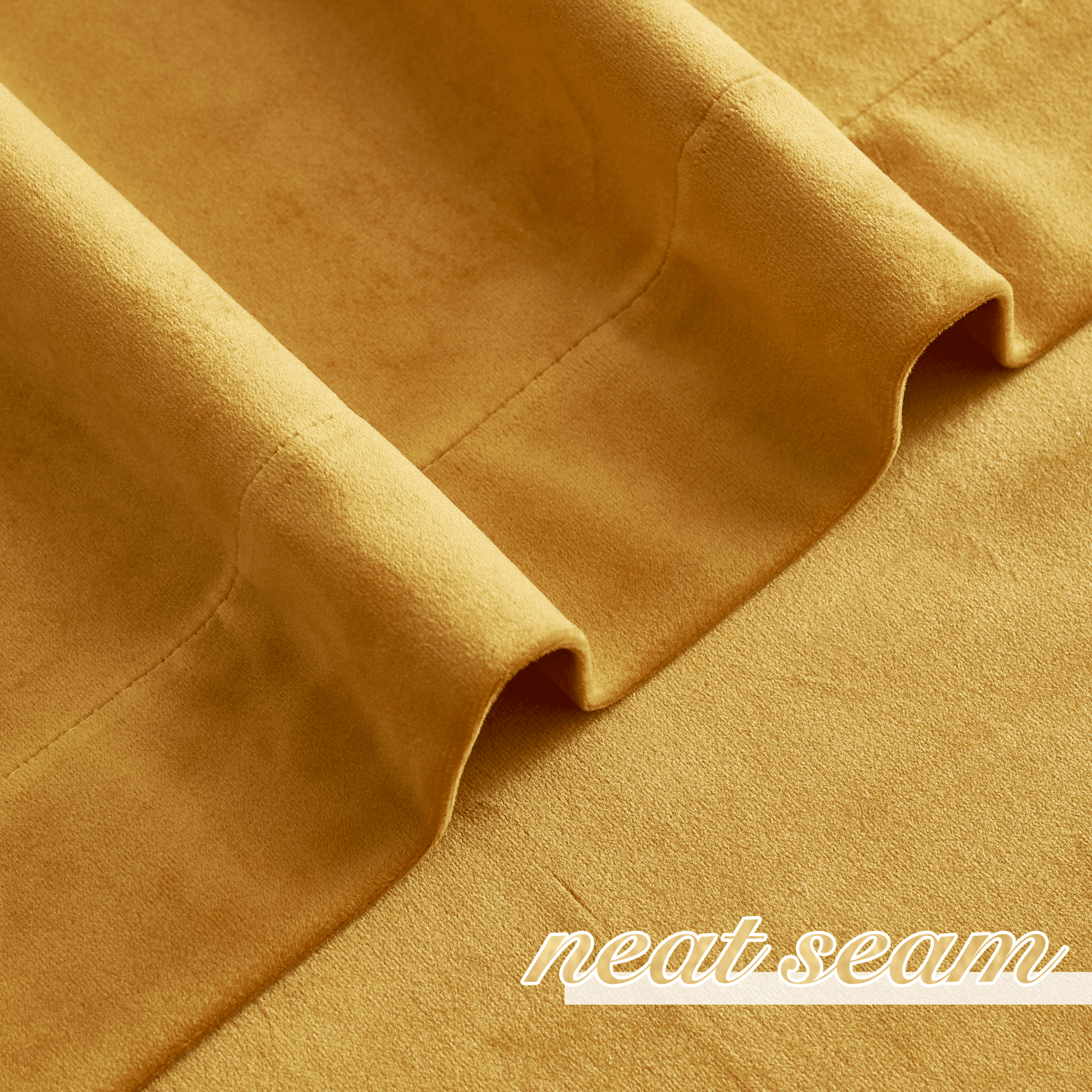 NICETOWN Fall Gold Velvet Curtains for Bedroom, Soft Luxury Velvet Drapes Thermal Insulated Room Darkening Rod Pocket & Back Tab Curtains Drapes Panels, 52"x 96", 2 Panels