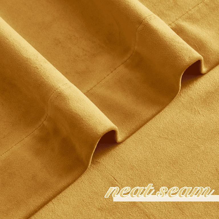 NICETOWN Velvet Blackout Curtains, Fall Gold, 52x96, Set of 2 photo 3