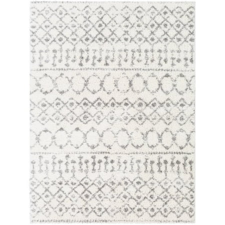 Surya Aliyah Shag 8ft x 10ft ALH-2302  Rectangle Fabric Rug in Cream/Gray