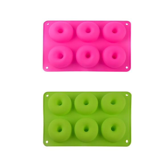 VogueV Air Fryer Mat , Donut Baking Pan Donut Donut 2Pcs 6 Silicone Molds Silicone Tray With Cavity Cake Mould