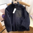 thumbnail image 2 of Autumn and Winter Japanese Men's and Women's Fleece Stand Neck Jacket Couple Zipper Loose Warm Lamb Wool Coat Solid Color Jacket, 2 of 6