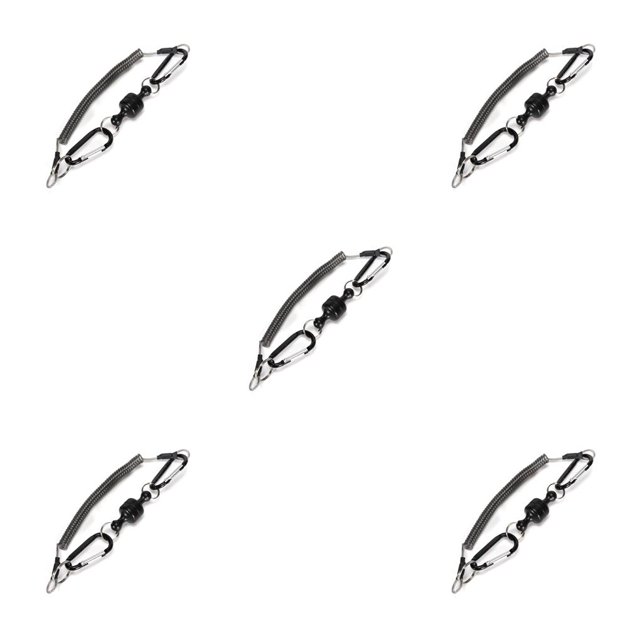 Eigraketly Clips de pesca, soporte de red con cordón de bobina, multiusos, portátil, senderismo, escalada, mosquetón, aparejo, llavero, hebilla Type2 NO2