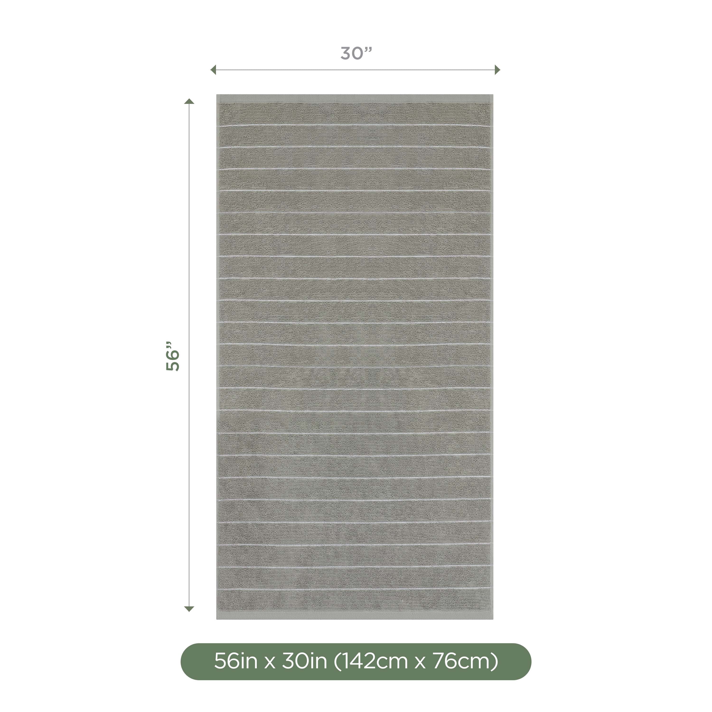 Martex Restore Slub Stripe Bath Towel, 30" x 56", Gray