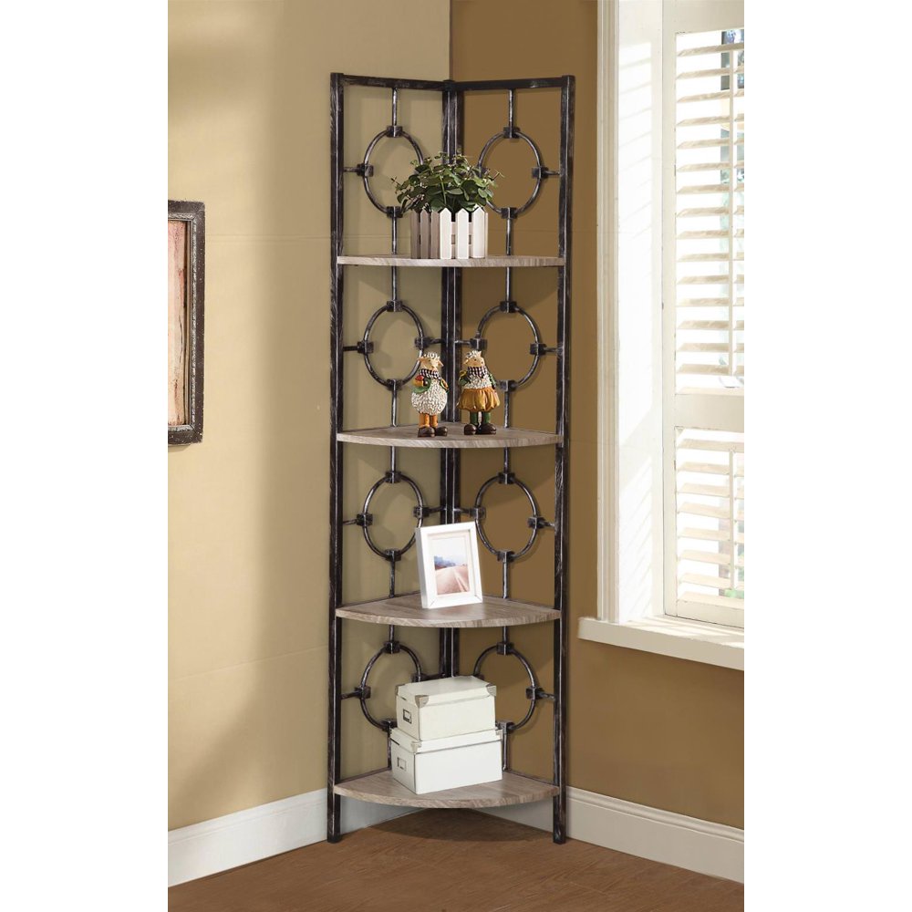 Home Source Kurt Mixed Media Corner Shelf