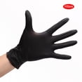 thumbnail image 3 of Guantes negros, 100 piezas Guantes de látex desechables de látex desechables negros Guantes de látex Rendimiento de primer nivel, 3 of 8