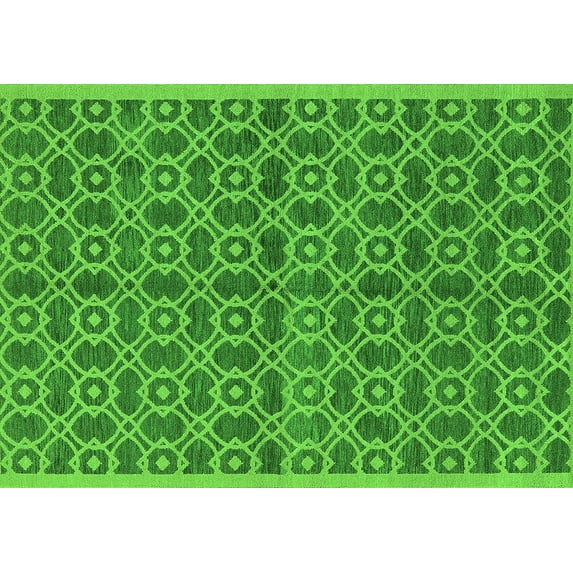 Ahgly Company Indoor Rectangle Oriental Green Industrial Area Rugs, 2' x 5'
