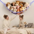 thumbnail image 2 of Stuffed Animal Storage Hammock Net Corner - Large Toy Hammock Net for Stuffed Animals Room Decor - Cute Stuff Animal Organizer Holder for Plush Plushie - Kids Baby Nursery Wall Bedroom Home Decor, 2 of 10