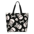 thumbnail image 1 of Easygdp black white Skull bone Bolsas Tote para Mujer, Bolsos de Hombro para Viaje, Bolsos de Mano de Gran Capacidad para Compras y Trabajo, 1 of 8