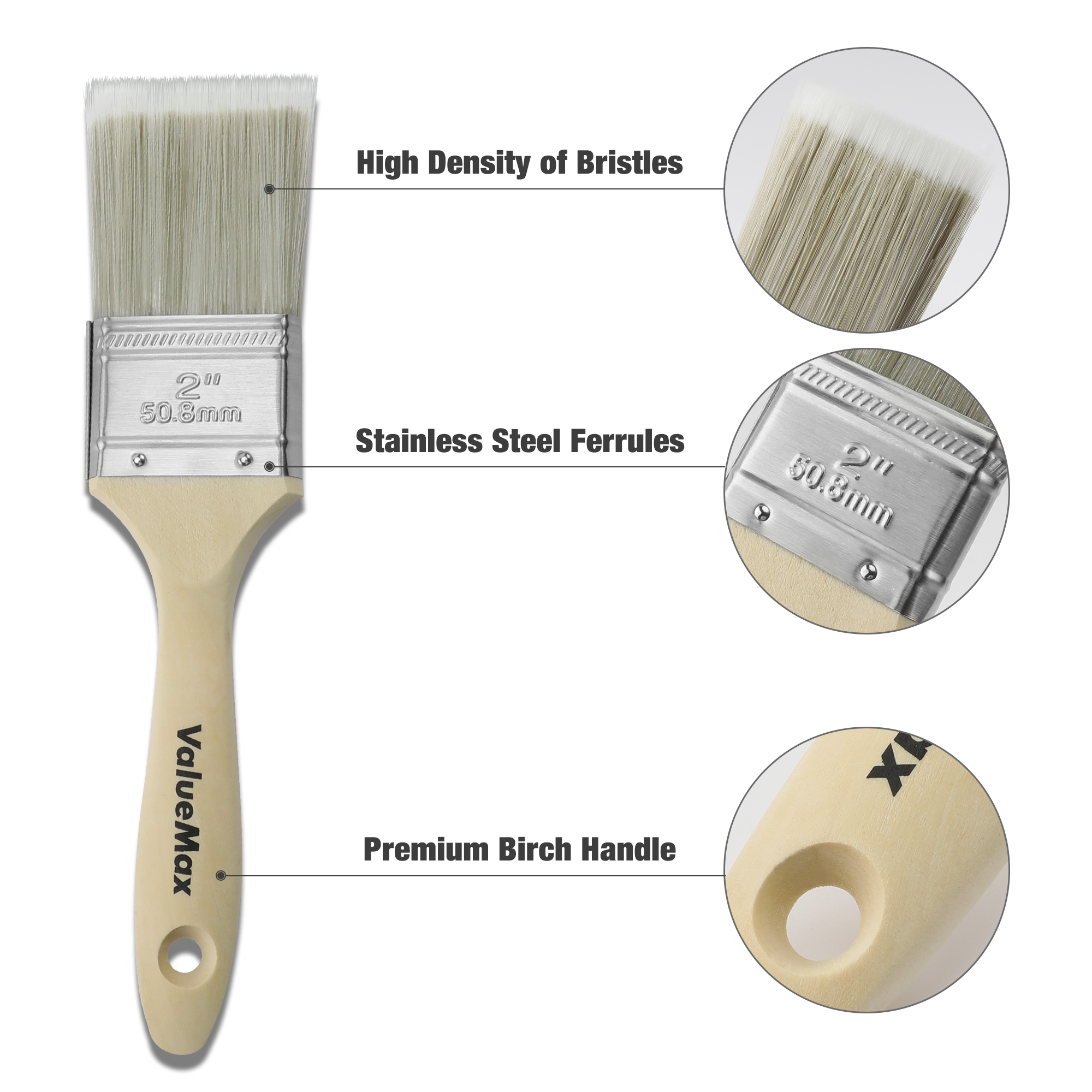 ValueMax 7-Piece Paint Brush Set with Birch Handles photo 6