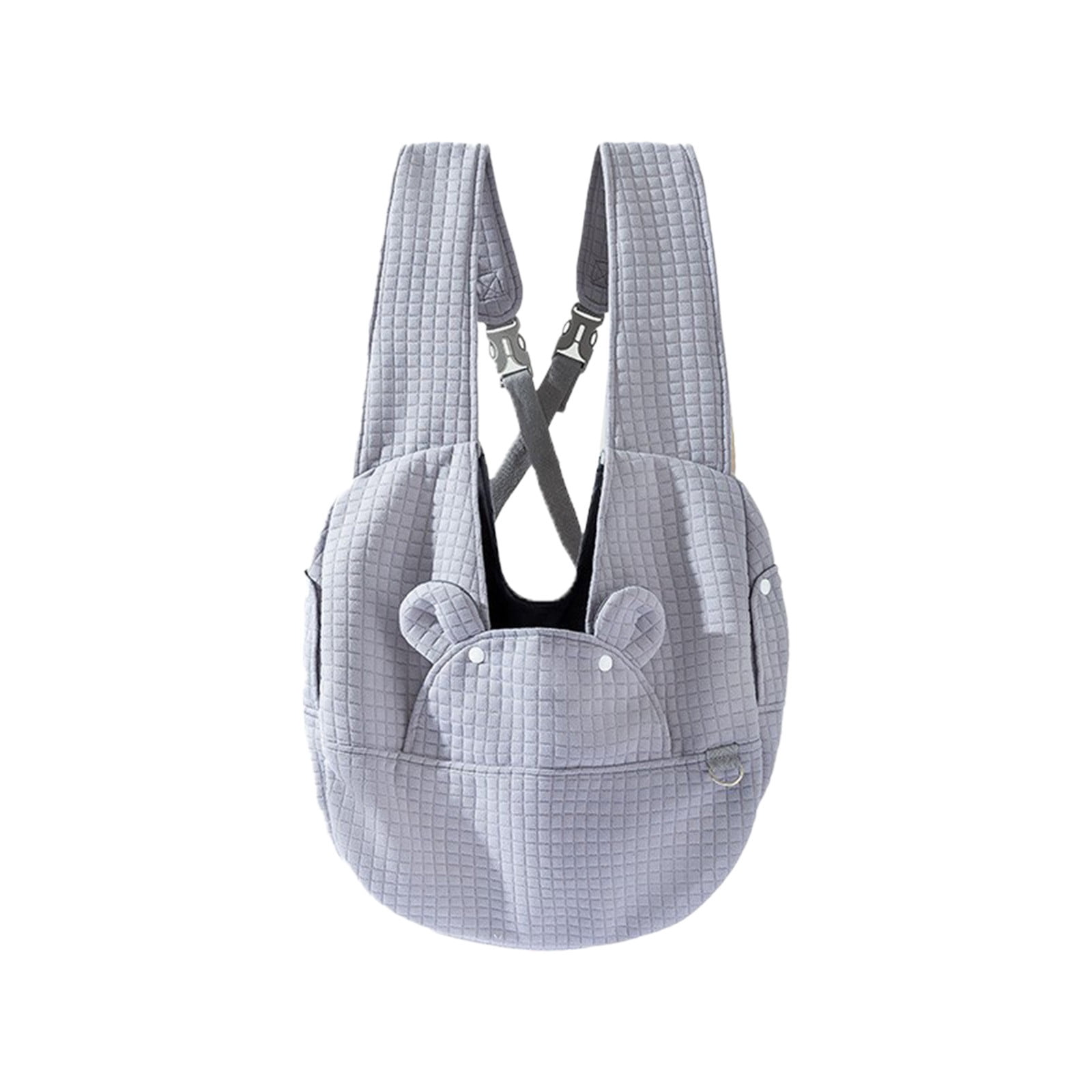 Sruoe Cat Backpack Carrier, Striped Quilted Dog Backpack Carrier, Comfortable Front-Style Dog Carrier Backpack, Pet Backpack, Dog Cat Travel Bag Ergonomic Hands-Free Sling for Outdoor Use, Gray
