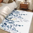 thumbnail image 5 of Navy Blue Eucalyptus Leaves Washable Area Rugs 3'x5', Farm Plant Country Watercolor Low Pile Throw Living Room Rug Non-Slip Sturdy Edge Binding Carpet for Indoor Entryway Bedside Kitchen, 5 of 9