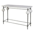 thumbnail image 1 of Beaumont Lane Table Console Rectangulaire Traditionnelle 48"W en Pierre et Métal Blanche, 1 of 13