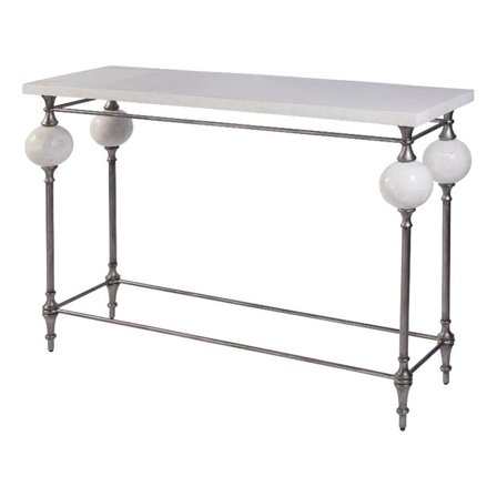 Butler Specialty Company Amadeo 48"W Rectangle Stone & Metal Console Table White