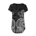 thumbnail image 5 of Aloohaidyvio Tops,Women Fashion V- Neck Floral Printed Tunic Tops Buttons Short Sleeve T-Shirt, 5 of 5